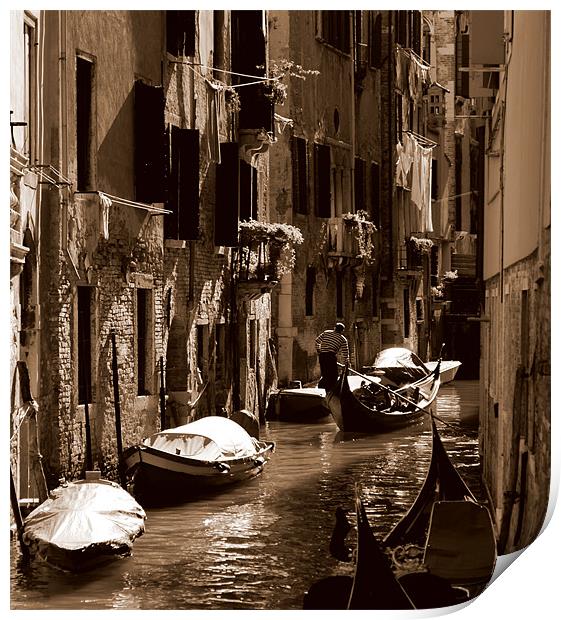 Venice canal Print by barbara walsh