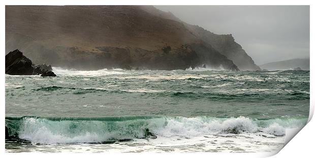 Misty day on Clogher beach Print by barbara walsh