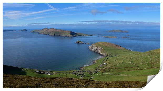 Coumeenole and the Blasket Islands Print by barbara walsh