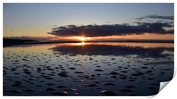 Sunrise at Cappagh beach with comet NEOWISE Print by barbara walsh