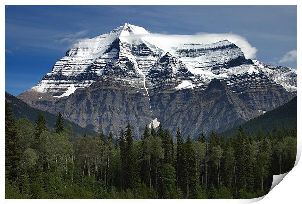 Mount Robson  British Columbia Canada Print by Elaine Manley