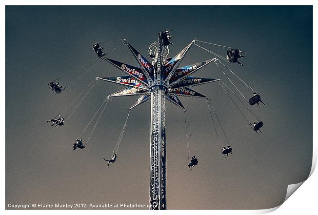 The Feeling of Flying ... Ferris Wheel   ..misc  Print by Elaine Manley