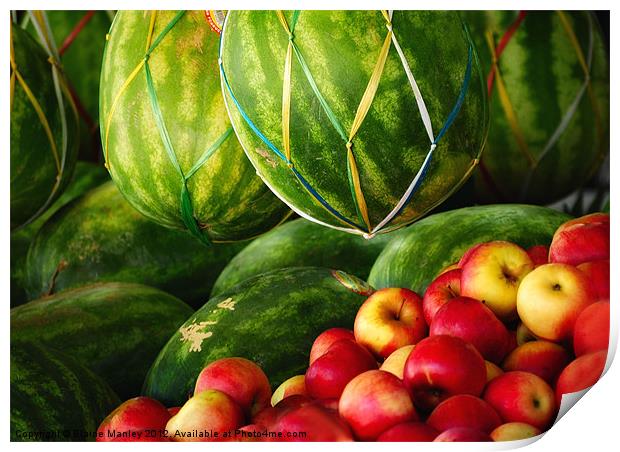   misc  ...Watermelons and Apples Print by Elaine Manley