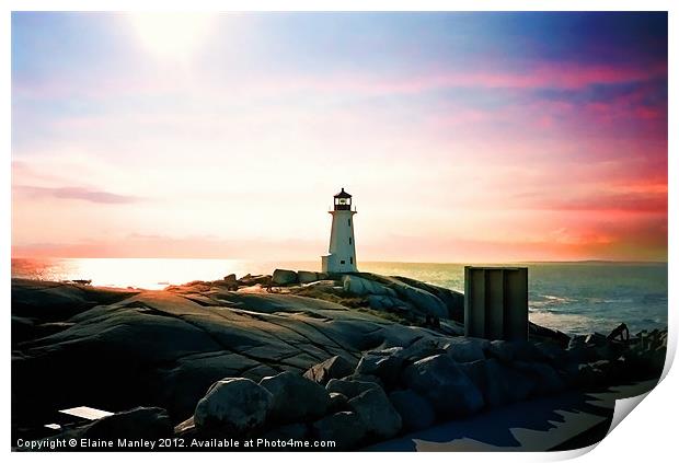 The Lighthouse Print by Elaine Manley