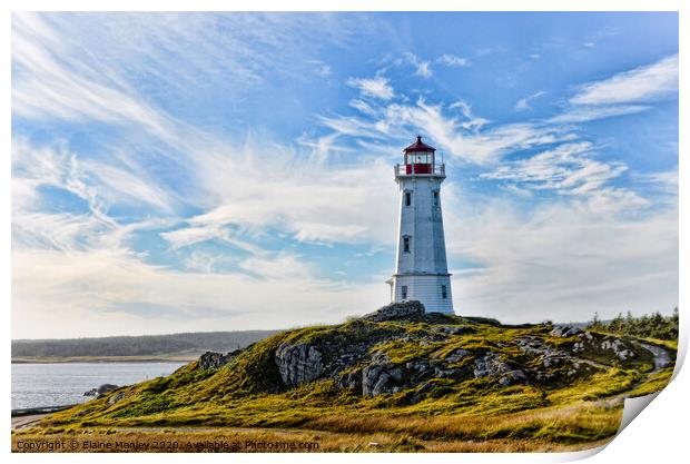 Louisbourg Lighthouse Print by Elaine Manley