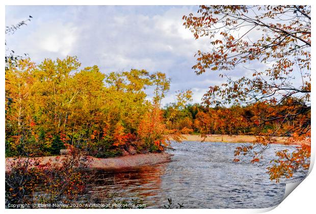 Autumn River Print by Elaine Manley