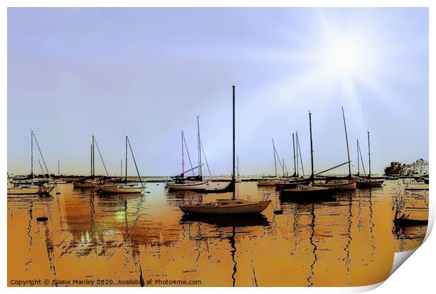 Sail Boats Print by Elaine Manley