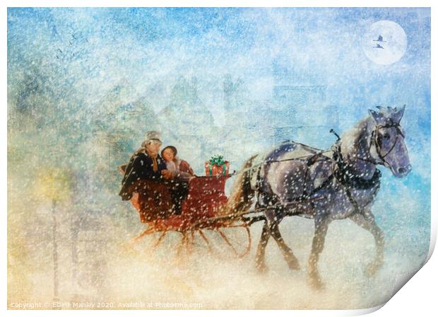 Dashing Through the Snow Print by Elaine Manley