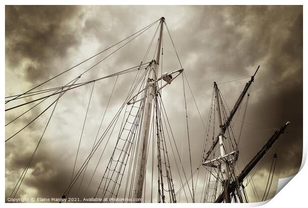 Tall Ship Masts..misc  Print by Elaine Manley