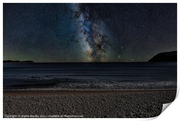 Milky Way over the Atlantic Ocean Print by Elaine Manley