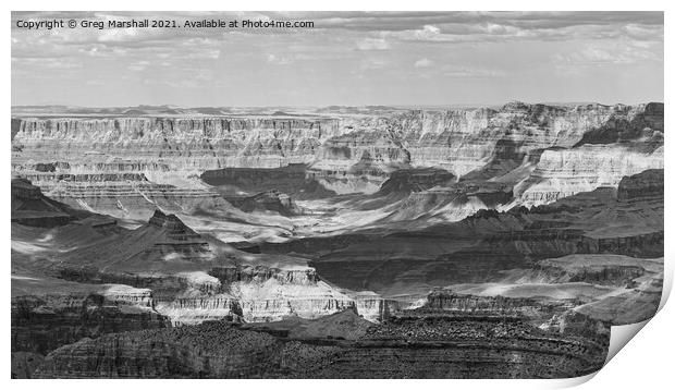 The Grand Canyon - Black and White Print by Greg Marshall