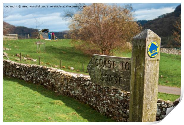 Coast to Coast long distance walk signpost   Print by Greg Marshall