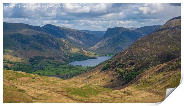 Buttermere with Fleetwith Pike, Hindscarth & Robin Print by Greg Marshall