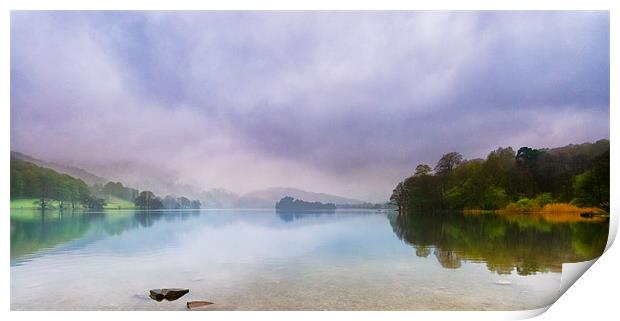 Grasmere Lake District by pastel mist Print by Greg Marshall