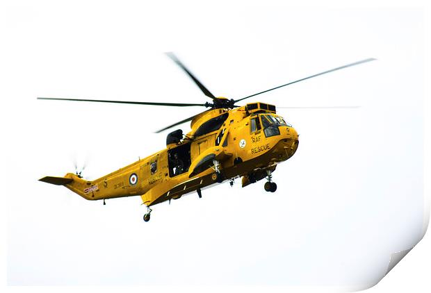 RAF Sea King Helicopter Rescue Print by Greg Marshall