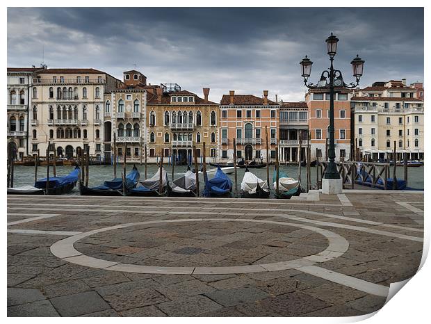 Venice Grand Canal with Gondolas Print by Greg Marshall