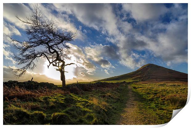 Roseberry Topping Winter Blue Skies Print by Greg Marshall