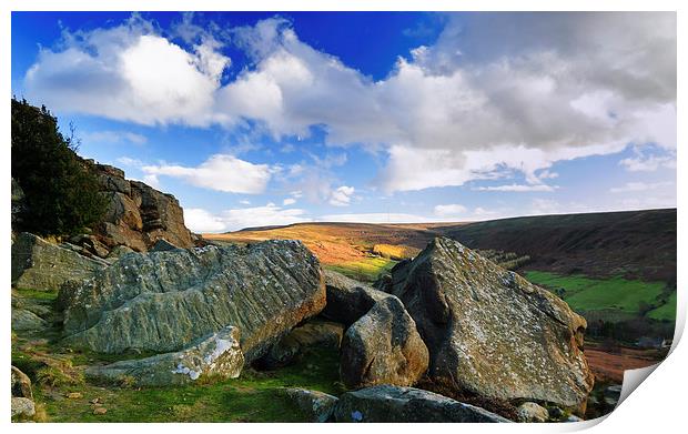 Boulders at Scugdale North Yorkshire Print by Greg Marshall