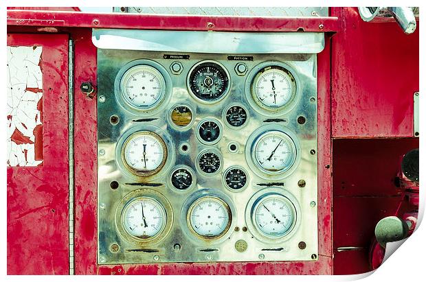 Fire Engine Dials and gauges Print by Greg Marshall