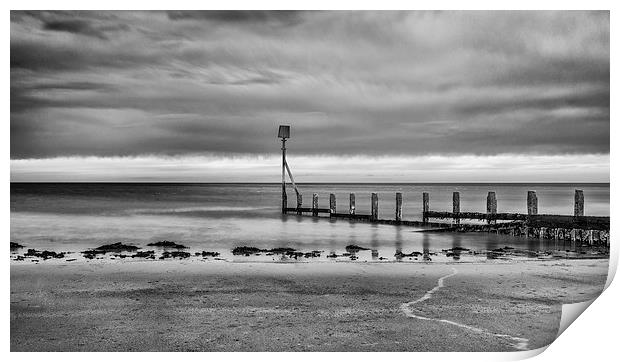 Redcar Beach on a wintry day Print by Greg Marshall
