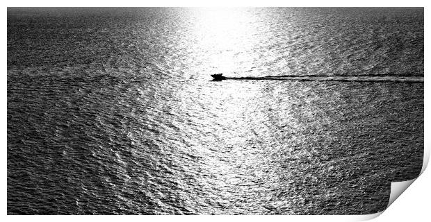 Speedboat Silhouette Print by Greg Marshall