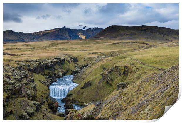 Iceland hiking the Fimmvörðuháls trail Eyjafjallaj Print by Greg Marshall