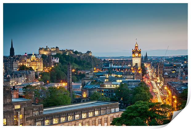 Edinburgh at Dusk Print by Andrew Jack