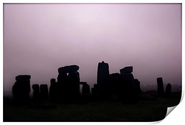 Dusk at Stonehenge Print by dawn cruttenden