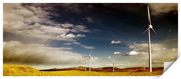 Lochelbank windfarm Print by Kevin Dobie