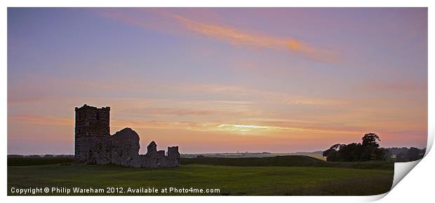 Sunset at Knowlton Rings Print by Phil Wareham