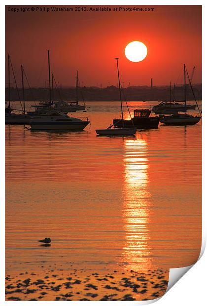 Sunset Silhouettes Print by Phil Wareham