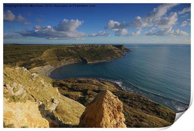 Chapman's Pool from Houns-tout Cliff Print by Phil Wareham