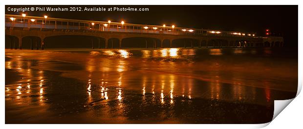 Lights from the pier Print by Phil Wareham