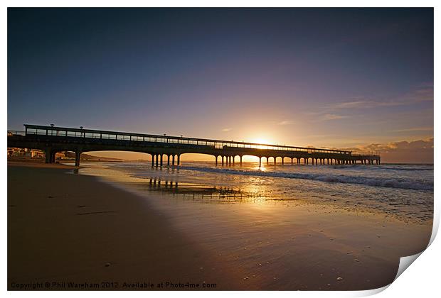 Pier at Sunrise Print by Phil Wareham
