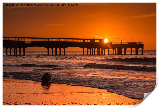 On the beach at sunrise Print by Phil Wareham