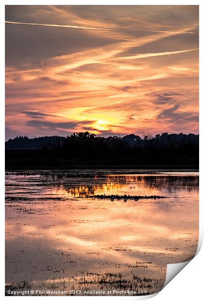 Long Sunset Print by Phil Wareham