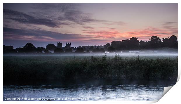 Misty Minster Meadow Print by Phil Wareham