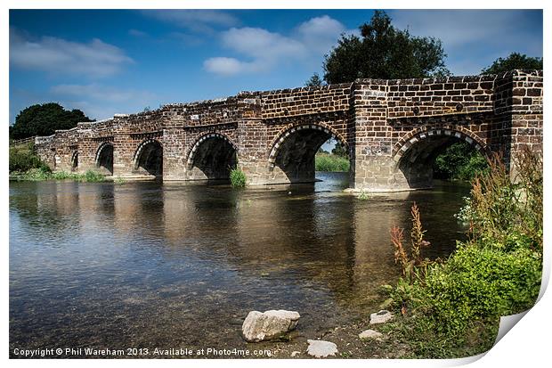 Bridge over the River Stour Print by Phil Wareham