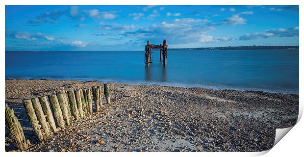 Across the Solent from Lepe Print by Phil Wareham
