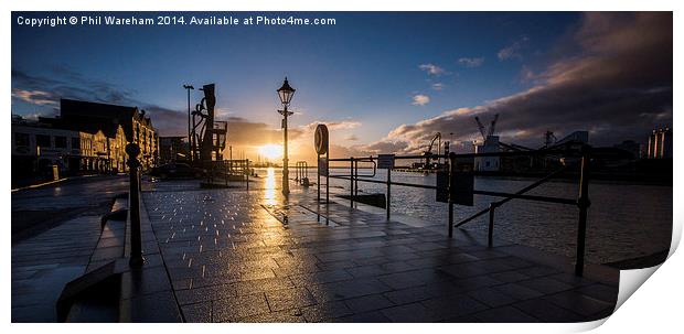 Sunrise Silhouettes Print by Phil Wareham