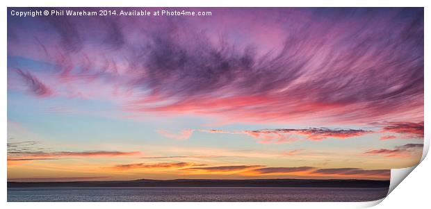 Sunrise over the bay Print by Phil Wareham