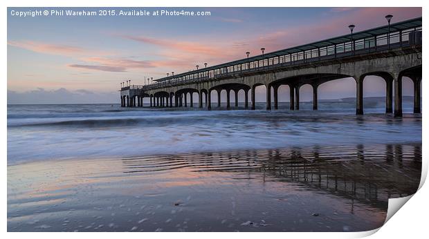 Early at Boscombe Pier Print by Phil Wareham