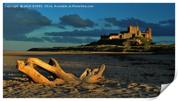 Bamborough Castle Sunset Print by JACK BYERS