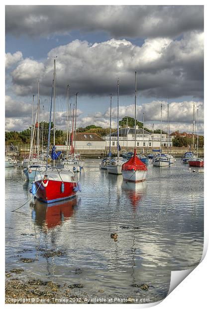 Hill Head Harbour Print by David Tinsley