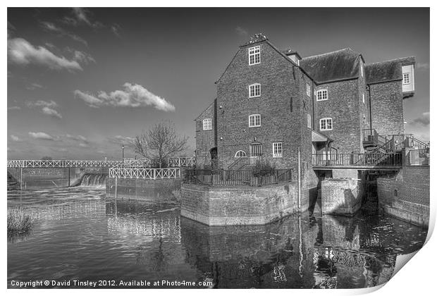 Abbey Mill In Monochrome Print by David Tinsley