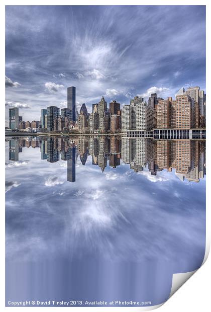 Manhattan Reflected Print by David Tinsley