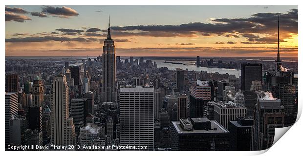Empire State Sunset - II Print by David Tinsley