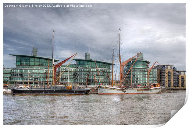 Thames Barges Print by David Tinsley