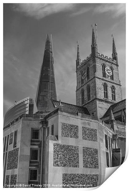 Old and New in Monochrome Print by David Tinsley