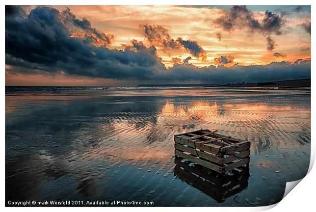 Sunset Normans Bay Print by mark Worsfold
